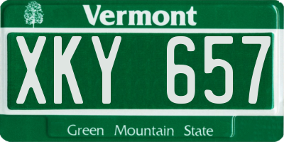 VT license plate XKY657