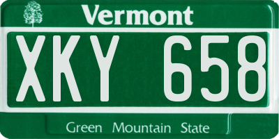 VT license plate XKY658