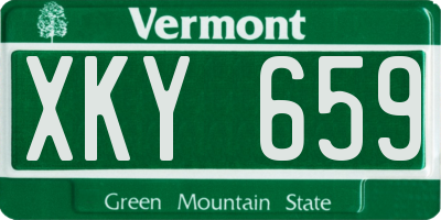 VT license plate XKY659
