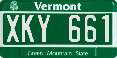 VT license plate XKY661