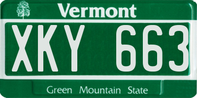 VT license plate XKY663