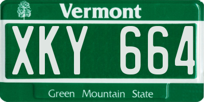 VT license plate XKY664