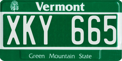 VT license plate XKY665