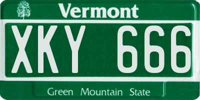 VT license plate XKY666