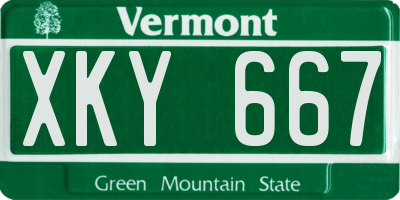 VT license plate XKY667