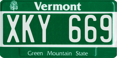 VT license plate XKY669