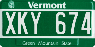 VT license plate XKY674