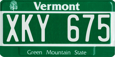VT license plate XKY675