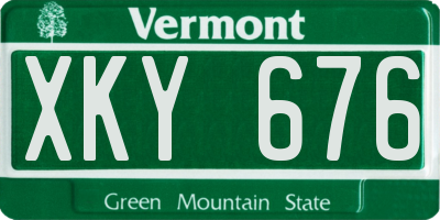 VT license plate XKY676