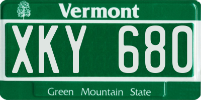 VT license plate XKY680