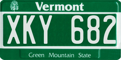 VT license plate XKY682