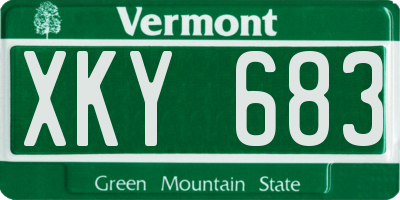 VT license plate XKY683