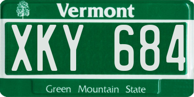 VT license plate XKY684