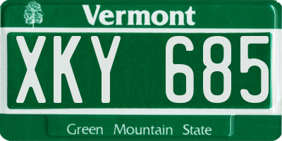 VT license plate XKY685