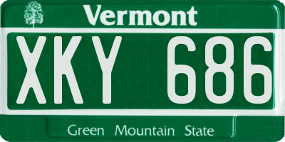 VT license plate XKY686