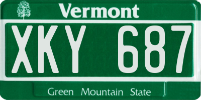 VT license plate XKY687