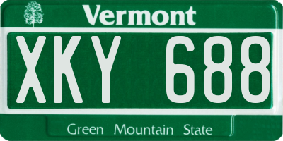 VT license plate XKY688