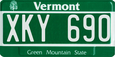 VT license plate XKY690