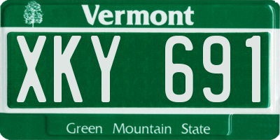VT license plate XKY691