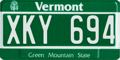 VT license plate XKY694