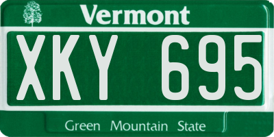 VT license plate XKY695
