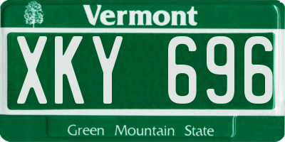 VT license plate XKY696