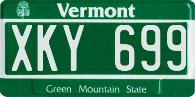 VT license plate XKY699