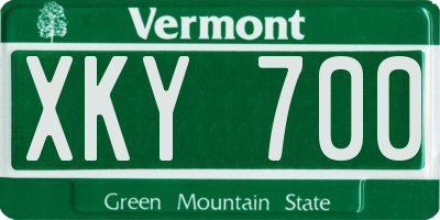 VT license plate XKY700