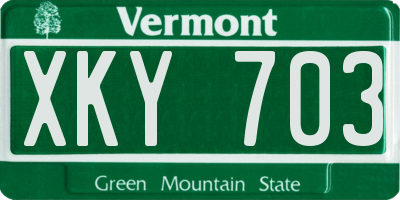 VT license plate XKY703