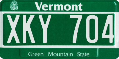 VT license plate XKY704