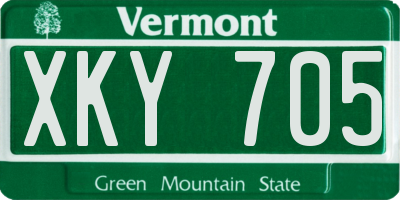 VT license plate XKY705