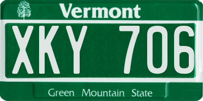 VT license plate XKY706