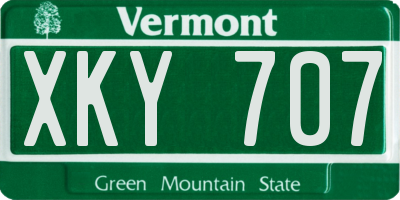 VT license plate XKY707
