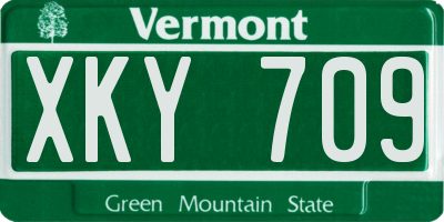 VT license plate XKY709