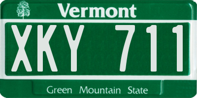 VT license plate XKY711