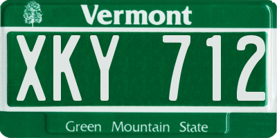 VT license plate XKY712