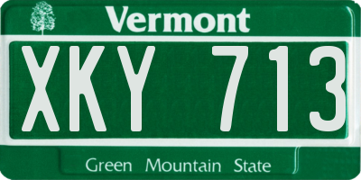 VT license plate XKY713