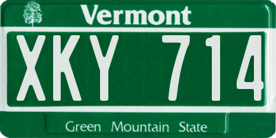 VT license plate XKY714