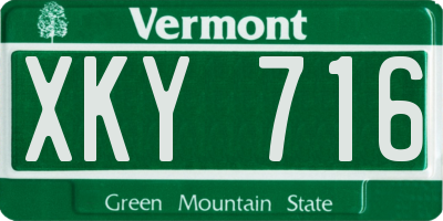 VT license plate XKY716