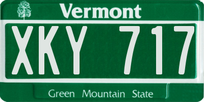 VT license plate XKY717