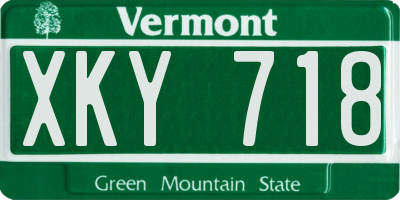 VT license plate XKY718