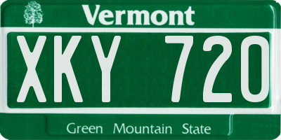 VT license plate XKY720