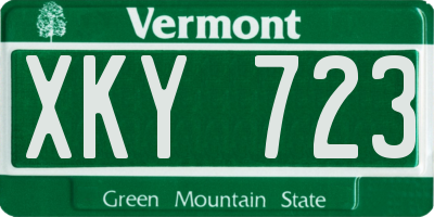 VT license plate XKY723