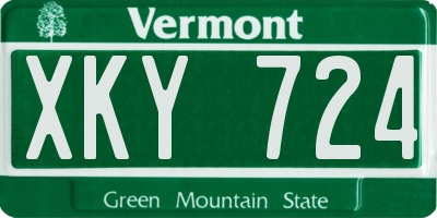 VT license plate XKY724