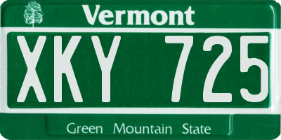 VT license plate XKY725