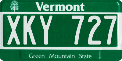 VT license plate XKY727
