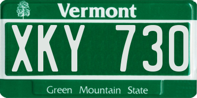 VT license plate XKY730
