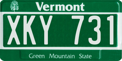 VT license plate XKY731