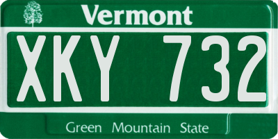 VT license plate XKY732