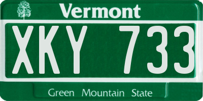VT license plate XKY733
